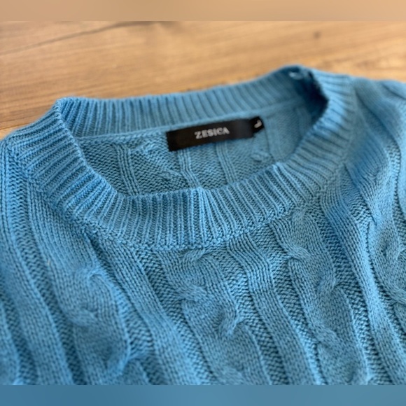 ZESICA NWOT Light Blue Knit Sweater Set Cozy Lounge Shorts & Long Sleeve Top L - Picture 5 of 7